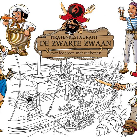 ontwerp en illustraties t.b.v. 'De Zwarte Zwaan' i.o.v. Crob.nl