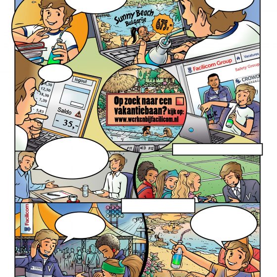 strip Eva-'Jongen op vakantie' i.o.v. Facilicom.nl