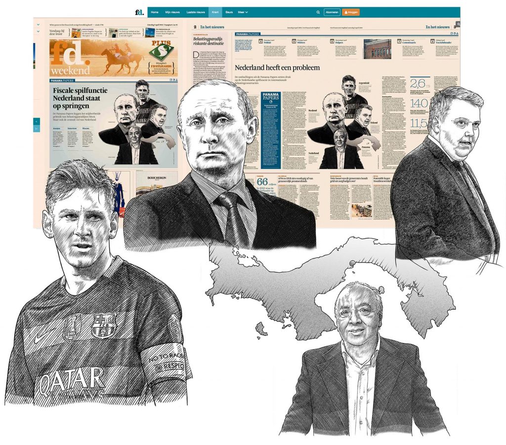 illustraties t.b.v. 'Panama Papers' (FD) i.o.v. Tekenteam.nl