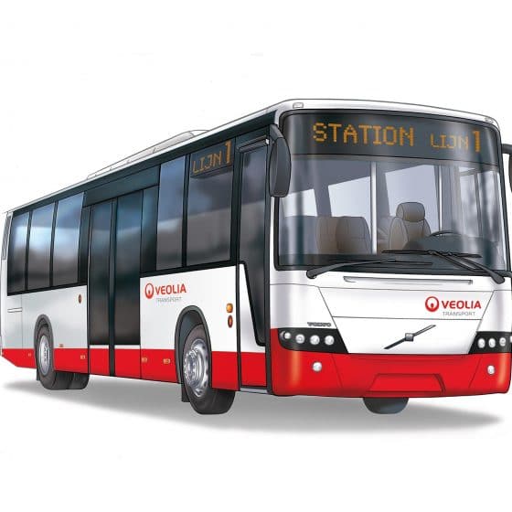 ontwerp en illustratie van 'Veolia bus' i.o.v. Volvo Nederland
